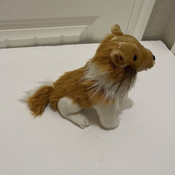 Mascot Factory Brown Collie Lassie Plush Dog Puppy 9" Stuffed Animal - Picture 3 of 8